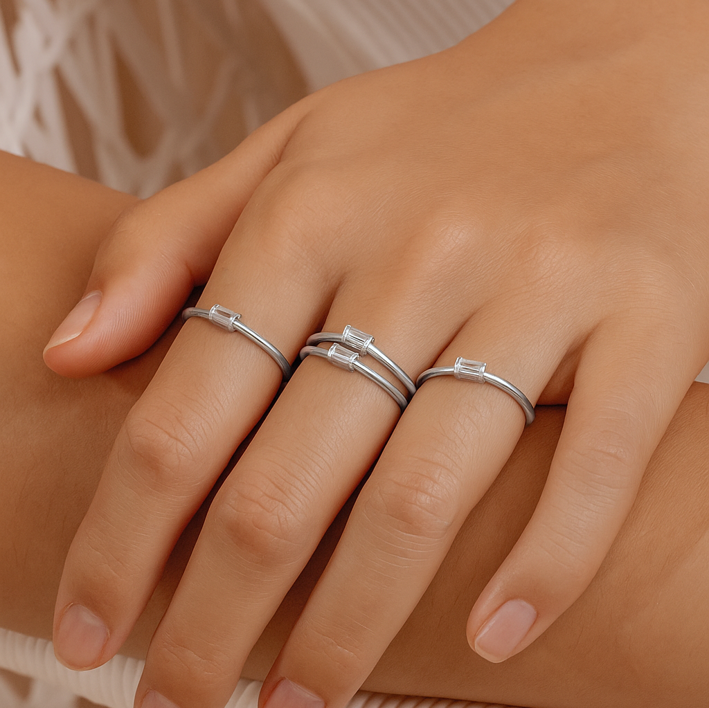 Minimal Baguette Ring Silver