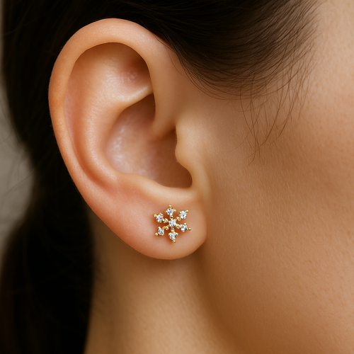Sparkly Snowflake Stud Earrings