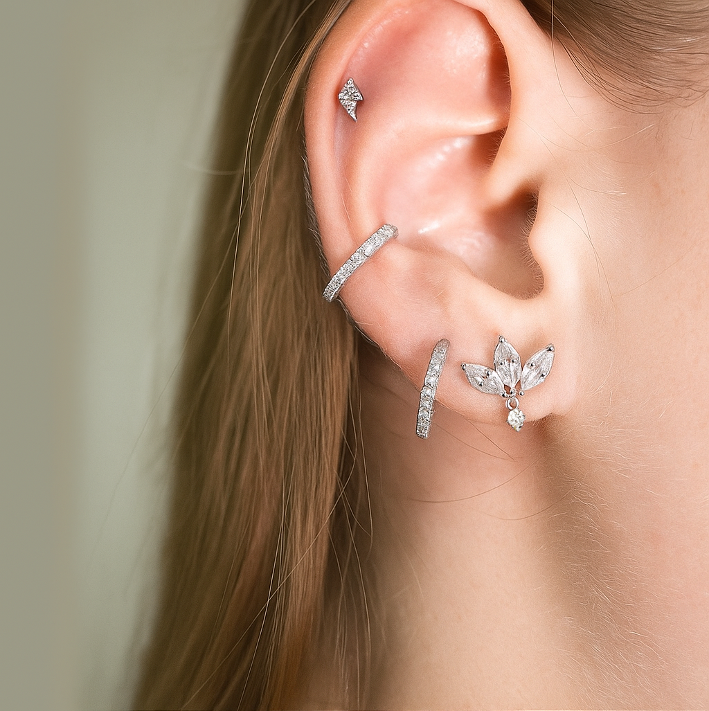 Sparkly Marquise Dangle Stud Earrings