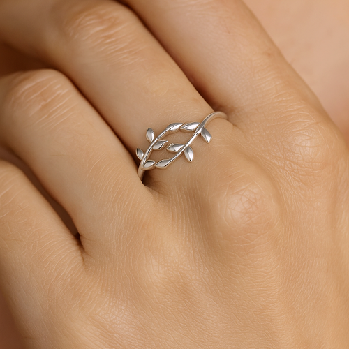 Vine Leaf Ring Silver