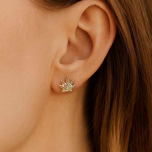 Sparkly Sweet Leaf Stud Earrings