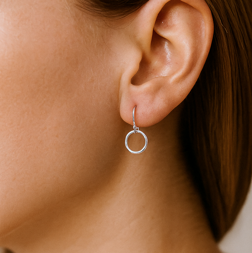 Small Circle Drop Earrings