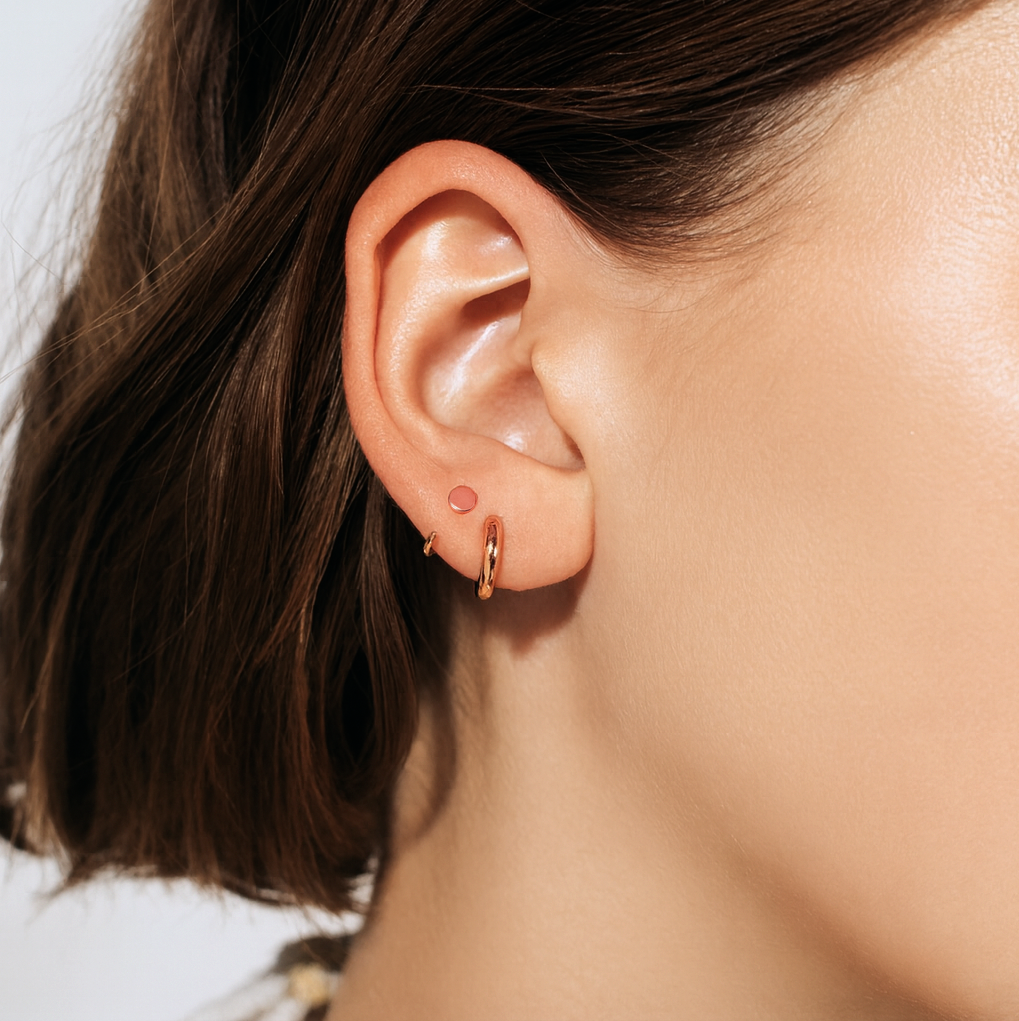 Little Disc Huggie Earrings