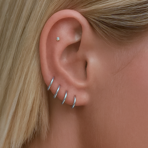 Surgical Steel Hinged Clicker Ring 8mm