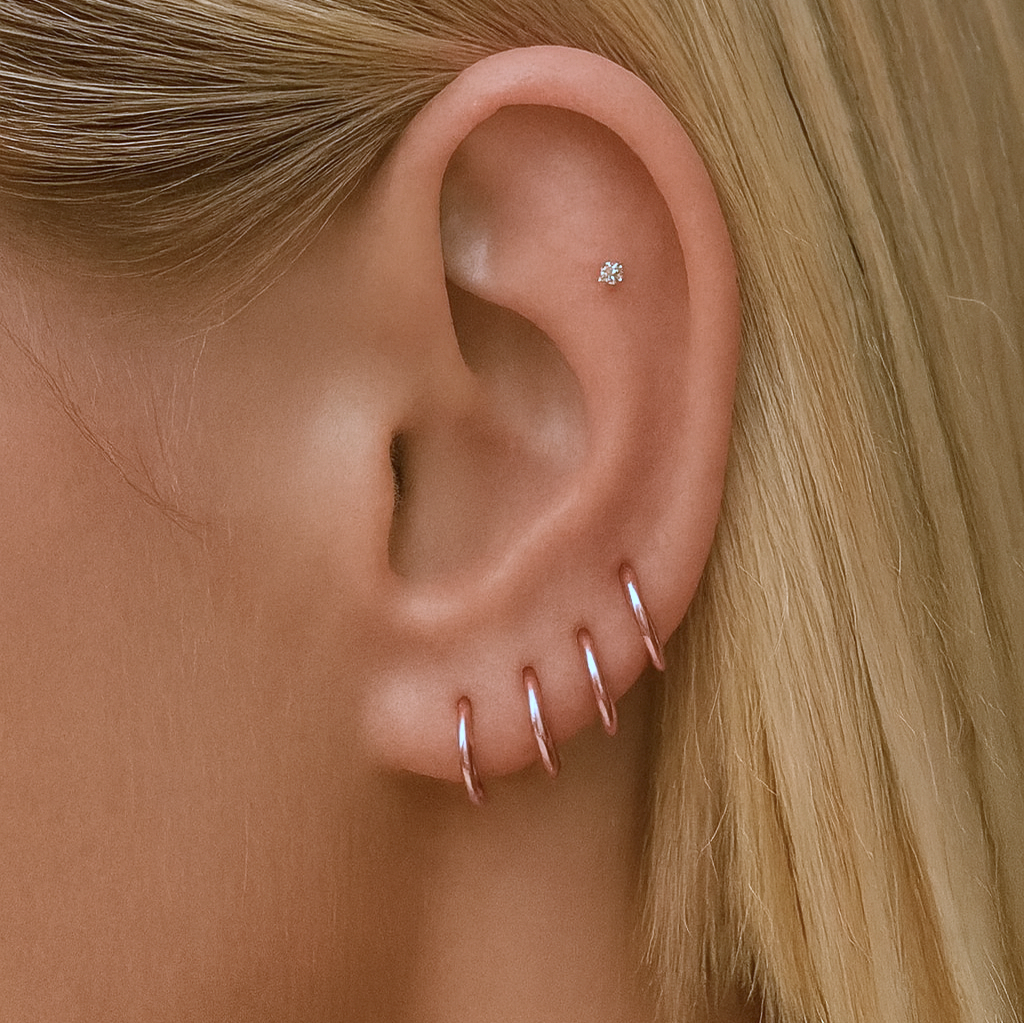 Surgical Steel Hinged Clicker Ring 8mm