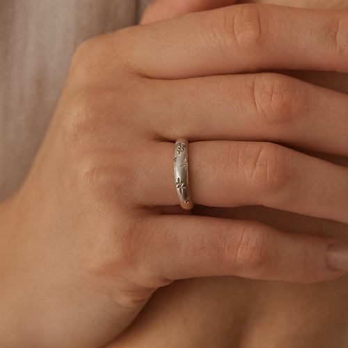 Starburst Dome Ring Silver