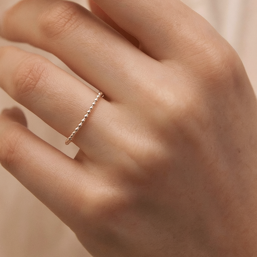 Bubble Chevron Ball Ring Silver