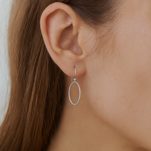 Minimal Oval Drop Earrings