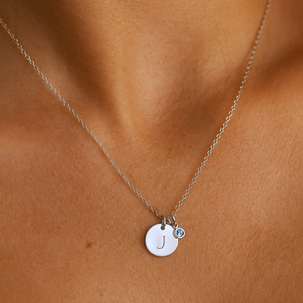 Personalized Initial Disc Necklace