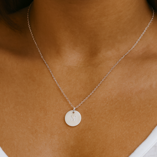 Personalized Initial Disc Necklace