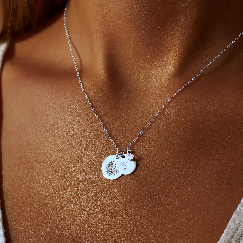 Personalized Floral Necklace