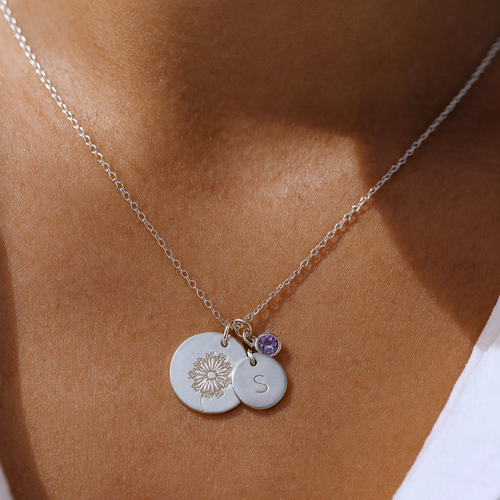 Personalized Floral Necklace