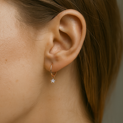 Sparkle Star Hoop Earrings