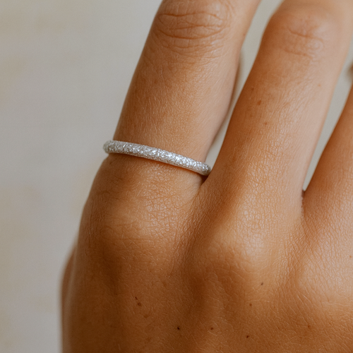 Vintage Finish Stacking Ring Silver