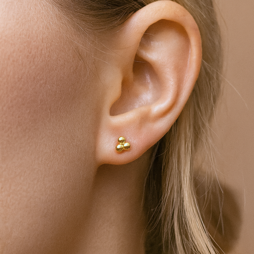 Minimal Trinity Ball Stud Earrings