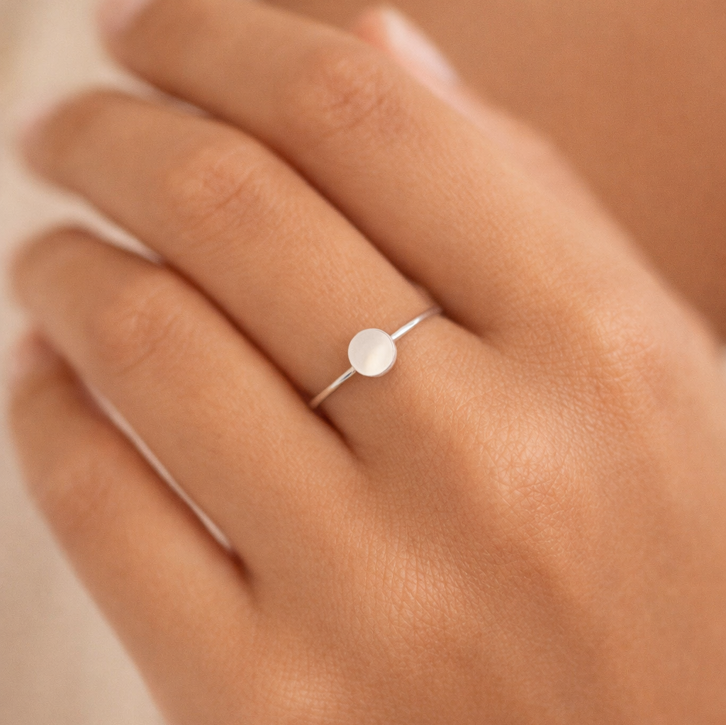 Mini Disc Stacking Ring Silver
