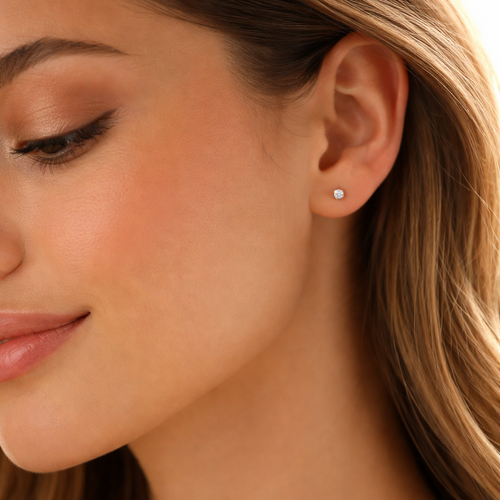 Sparkly Small Birthstones Stud Earrings