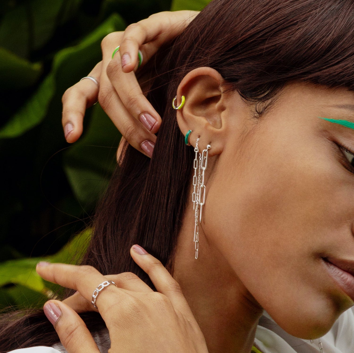 Ultramarine Green Huggie Hoop