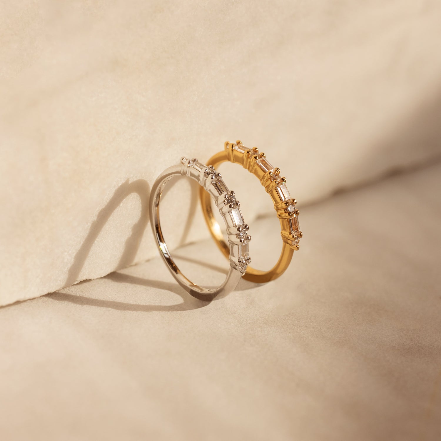 Cluster Baguette Ring Silver