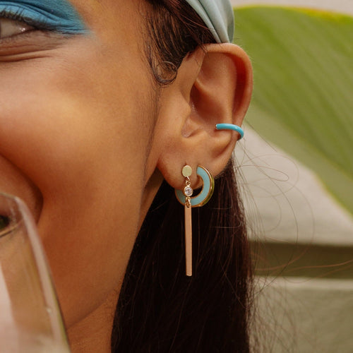 Turquoise Bright Future Reversible Enamel Earrings