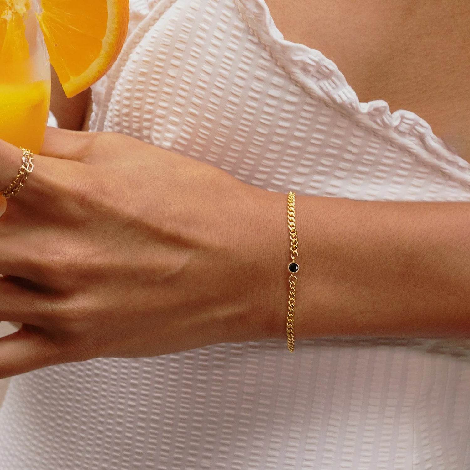 Curb Chain Bezel Bracelet