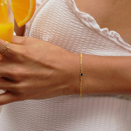 Curb Chain Bezel Bracelet