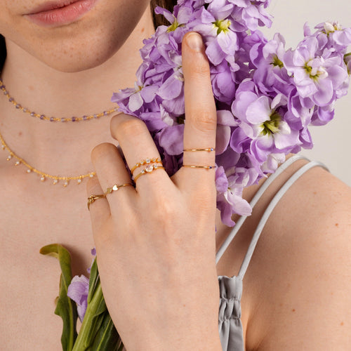 Mini Amethyst Bezel Ring