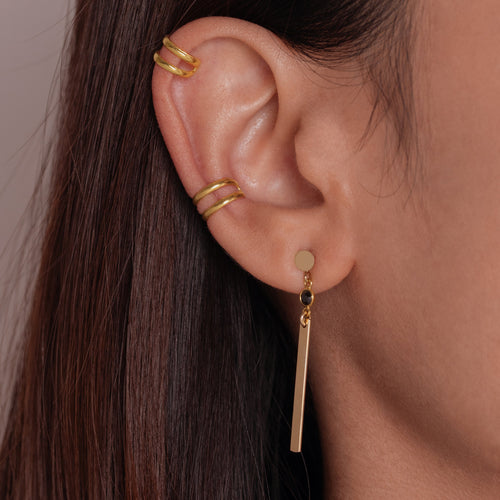 Sparkle Bezel Bar Dangle Earrings