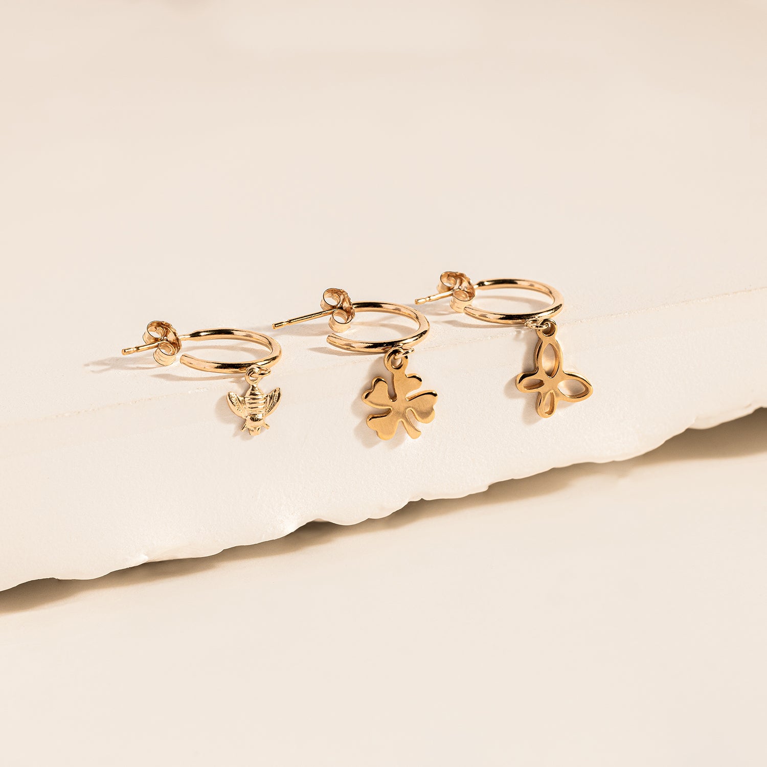 Little Bumble Bee Hoop Earrings