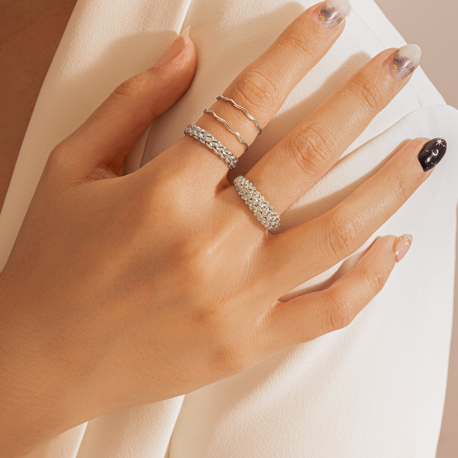 Spiky Dome Silver Ring