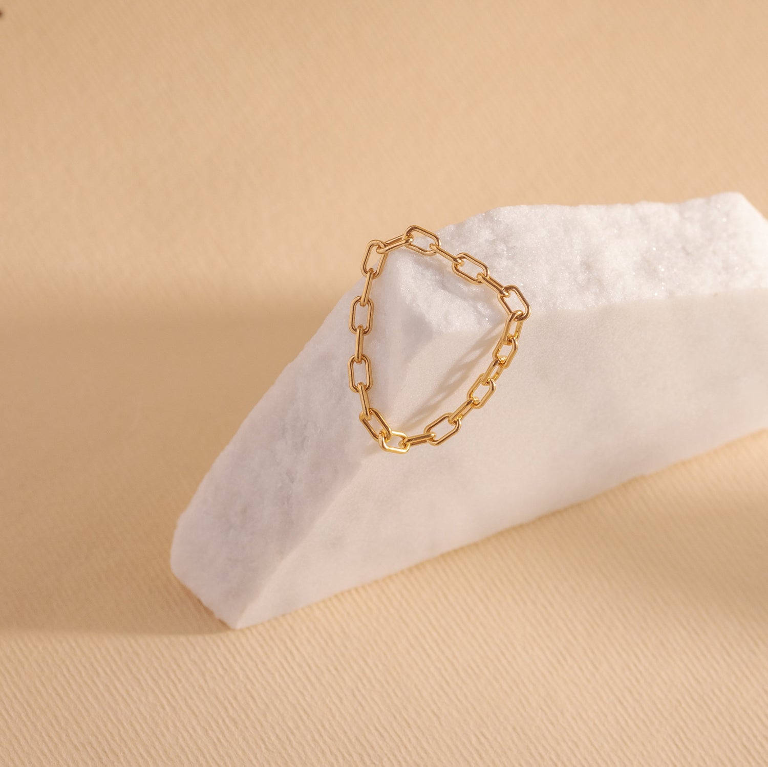 Boyfriend Paperclip Gold Chain Ring