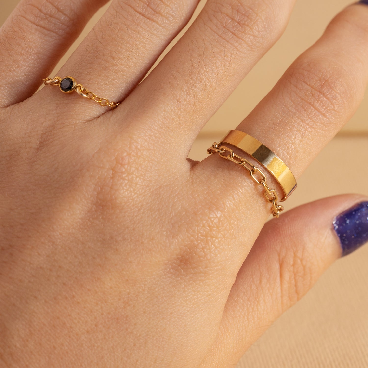 Boyfriend Paperclip Gold Chain Ring