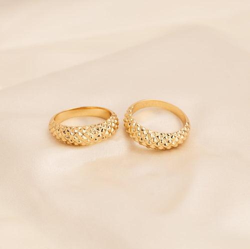Spiky Dome Gold Ring