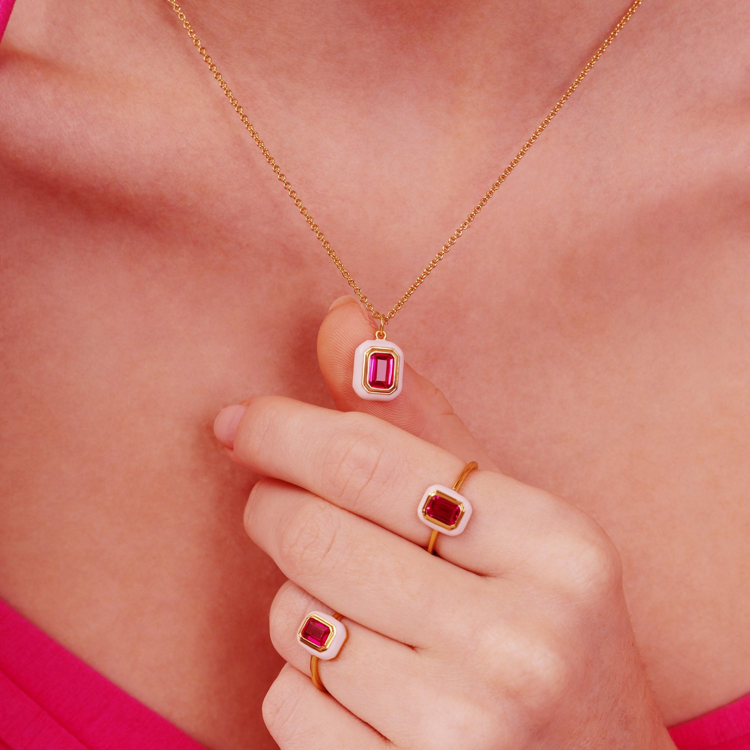 Ruby Bedazzle Necklace