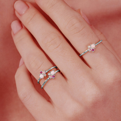 Ruby Sparkles Silver Ring