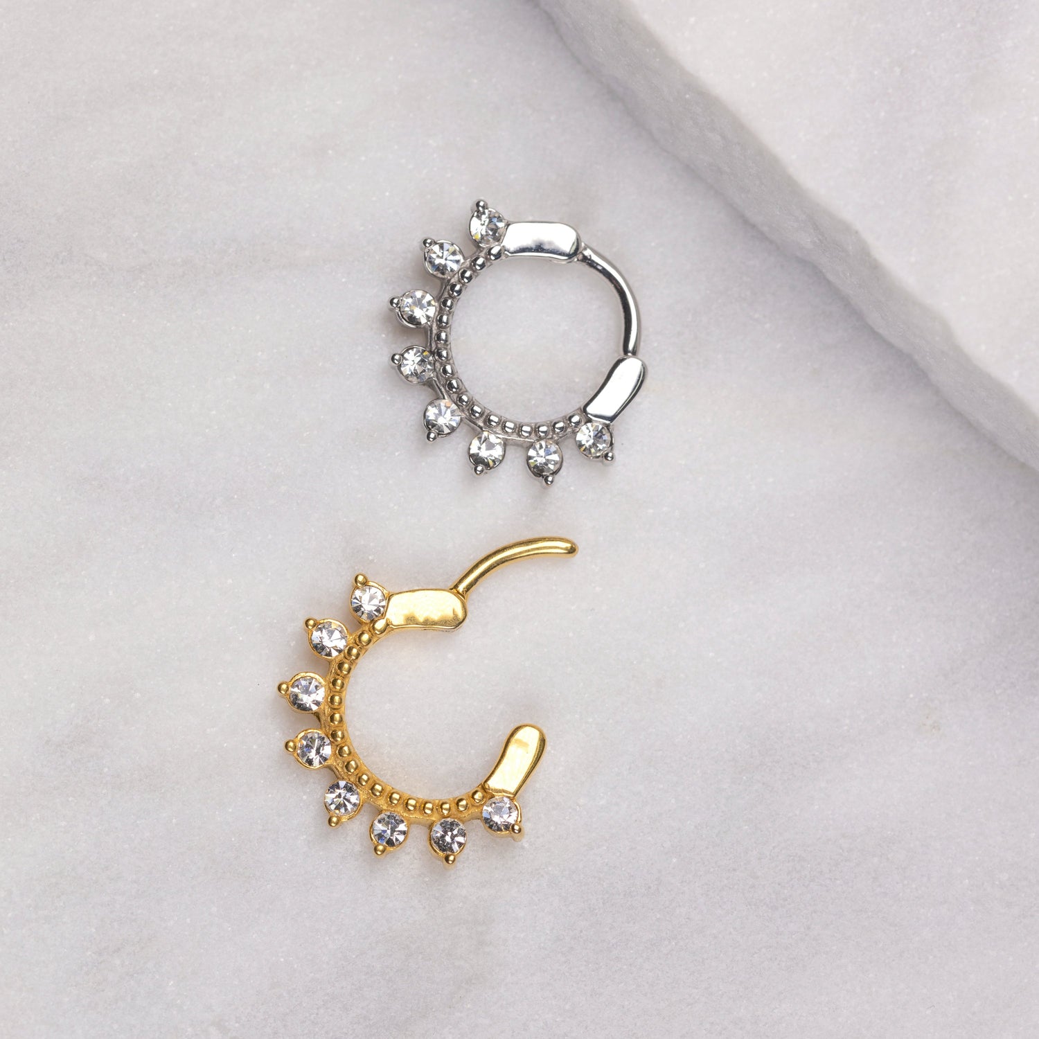 Jewel Hinged Daith Clicker Ring