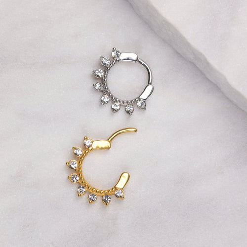 Jewel Hinged Daith Clicker Ring