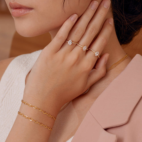 Oval Solitaire Gold Ring