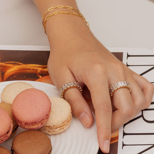 Baguette CZ Eternity Band Gold