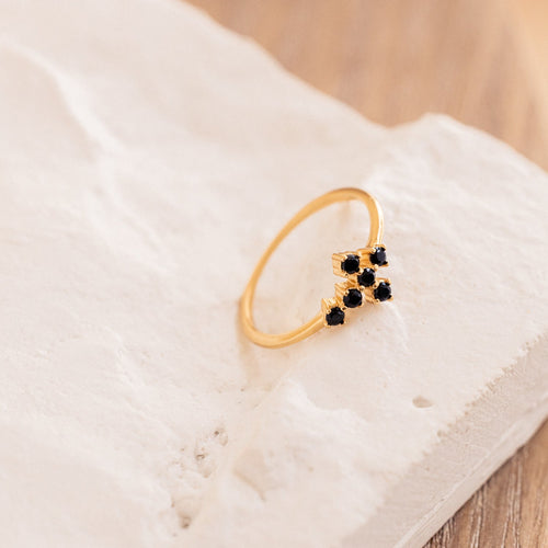 Black Cross Gold Ring