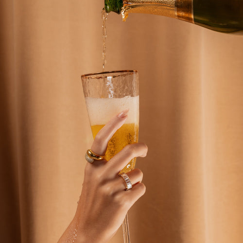 Pave Twin Dome Ring Gold