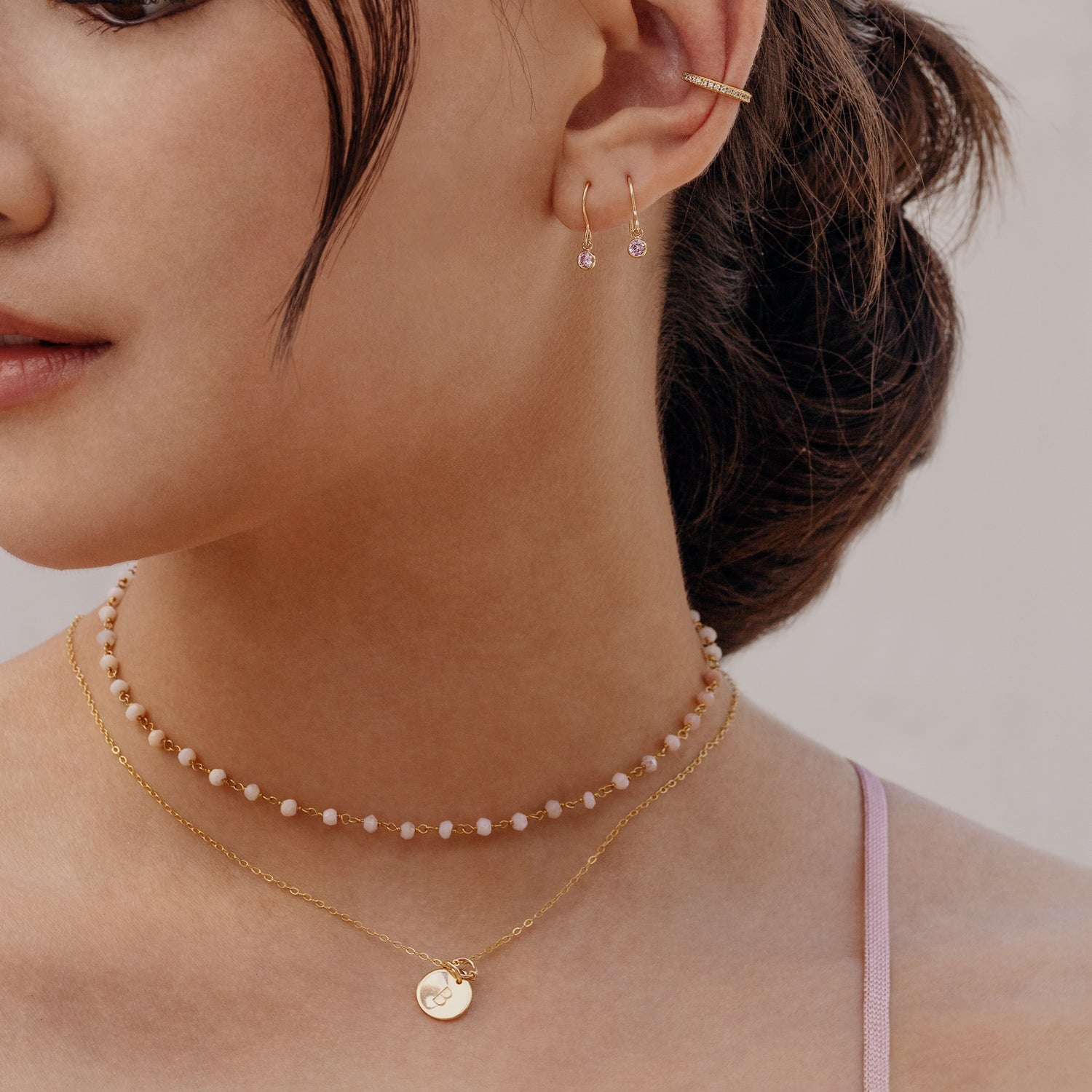 Personalised Birthstones Bezel Dangling Earrings