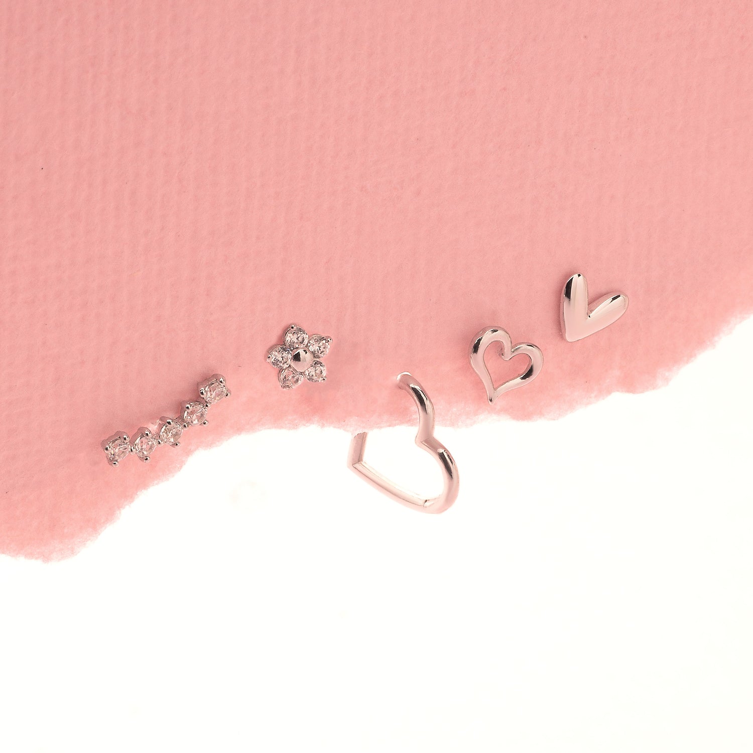 14K Solid Gold Lab Diamond Bloom Flatback Earring