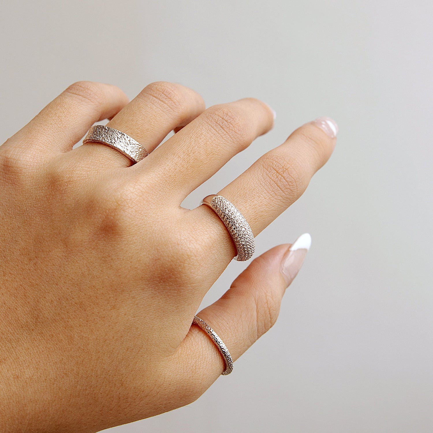 Encrusted Pave Dome Ring Silver