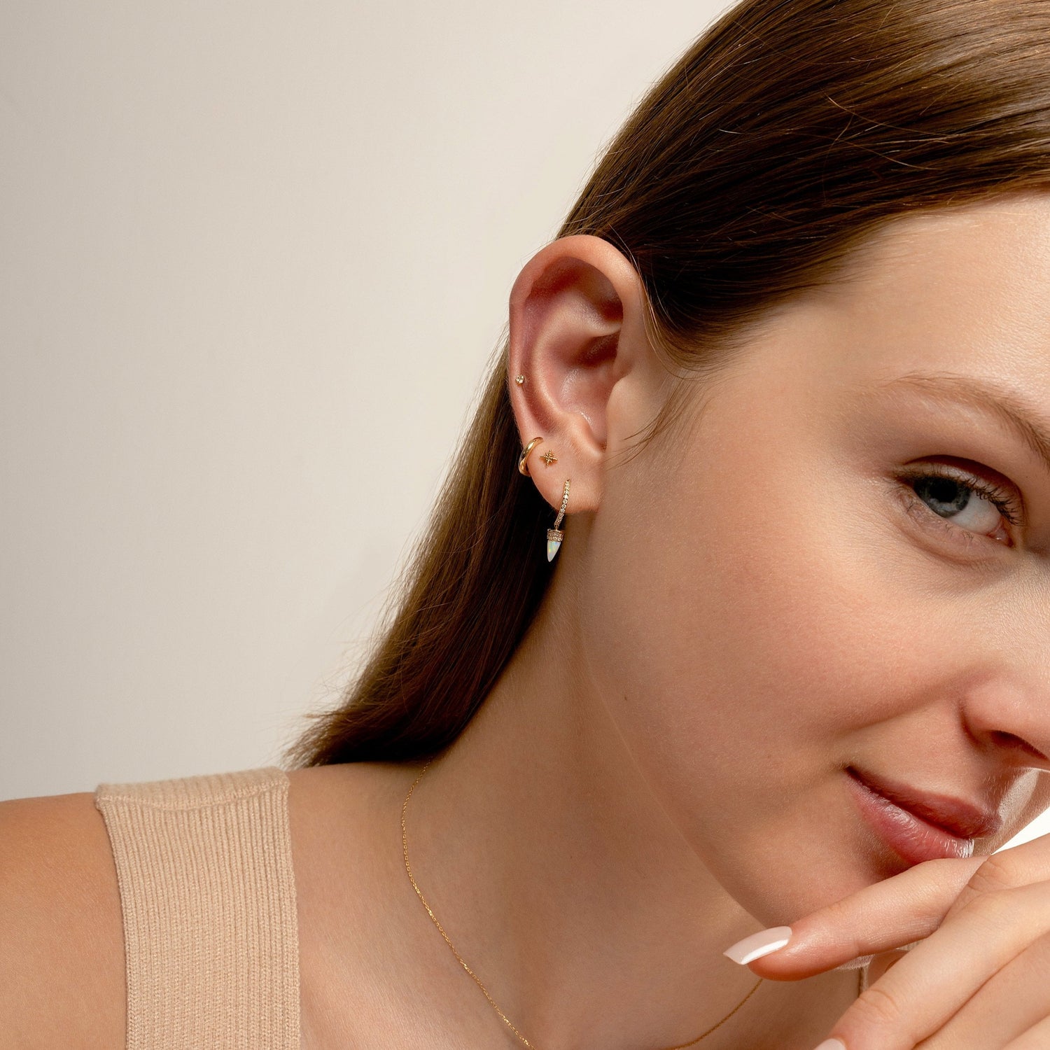 14K Solid Gold Mini Solitaire Stud Earrings 3mm