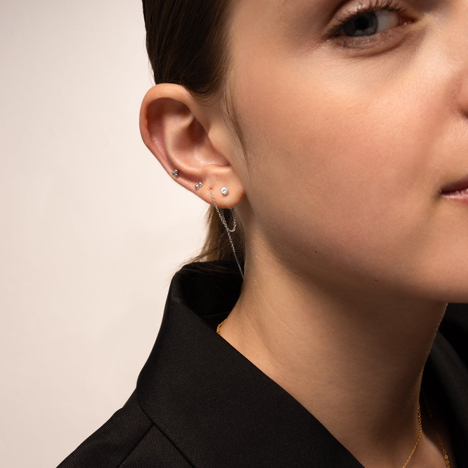 Sparkly CZ Thread Ear Jacket