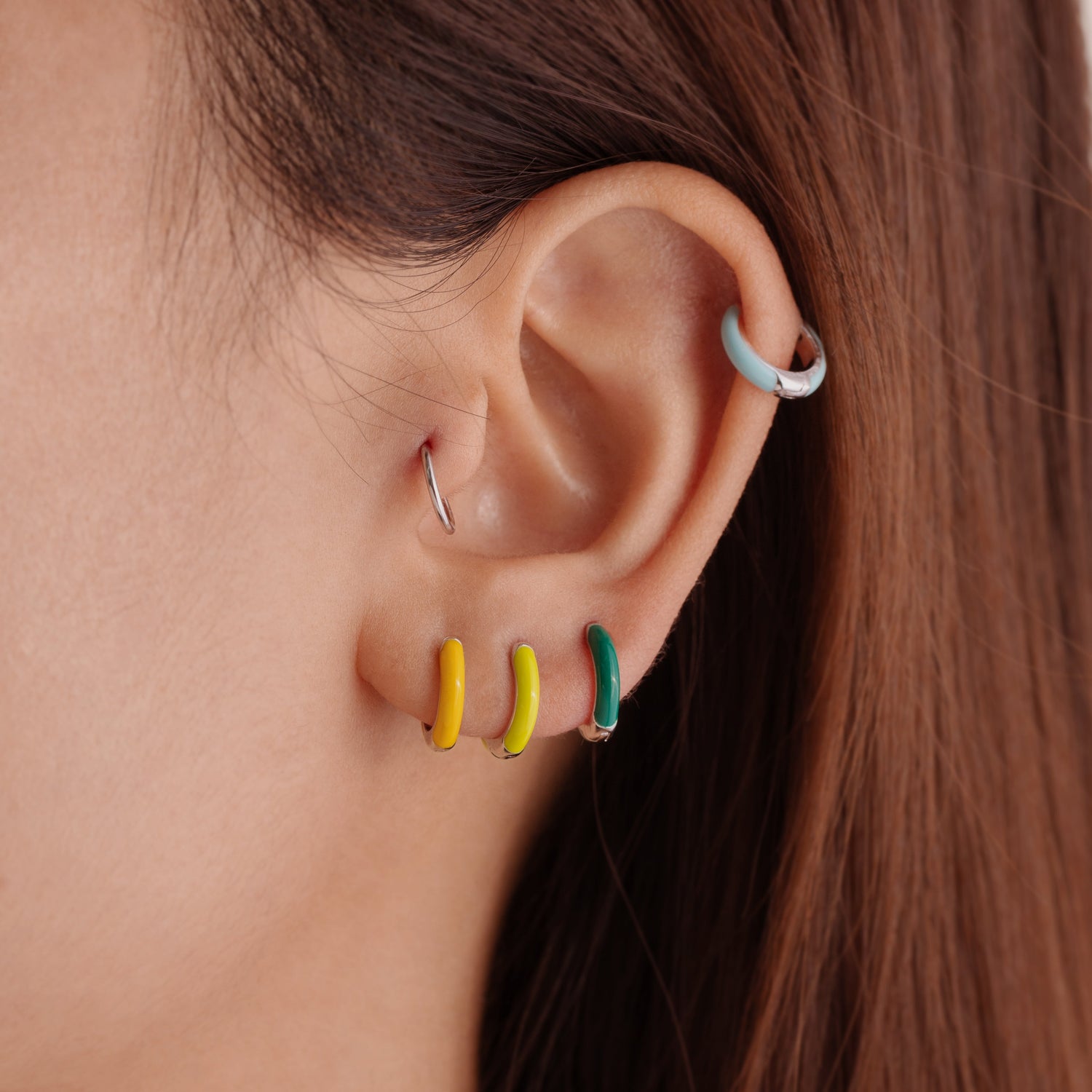 Ultramarine Green Huggie Hoop