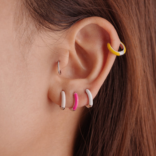 Bride Pink Huggie Hoop