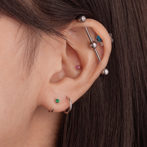 Mini Ruby Bezel Stud Earrings