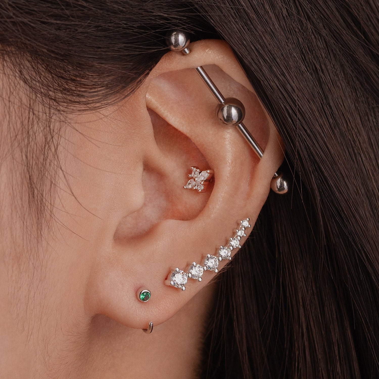 Princess Flower Cartilage Barbell